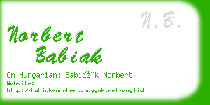 norbert babiak business card